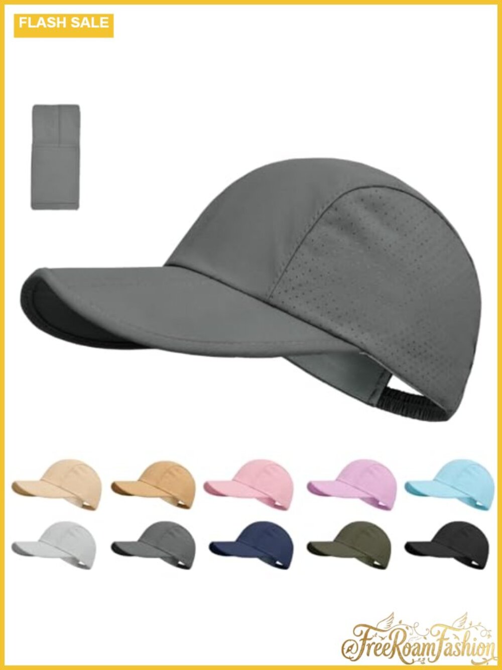 Foldable Baseball Cap UPF 50+ Nylon Quick Dry Breathable Hat
